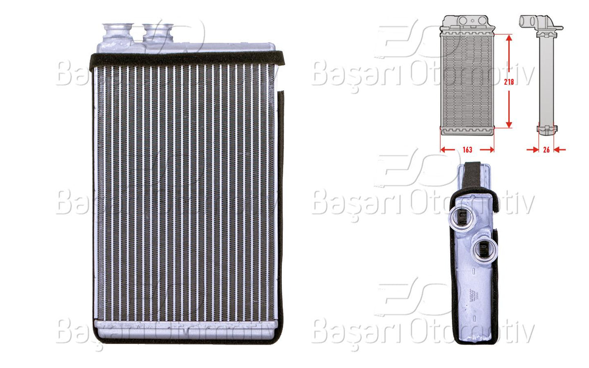 Wisco 3143571-00 Heater Core Brazing 218X155 mm Citroen C5 III 1.6 HDi 08 > Peugeot Partner Tepee 1.6 HDi 0 — Heater & Blower