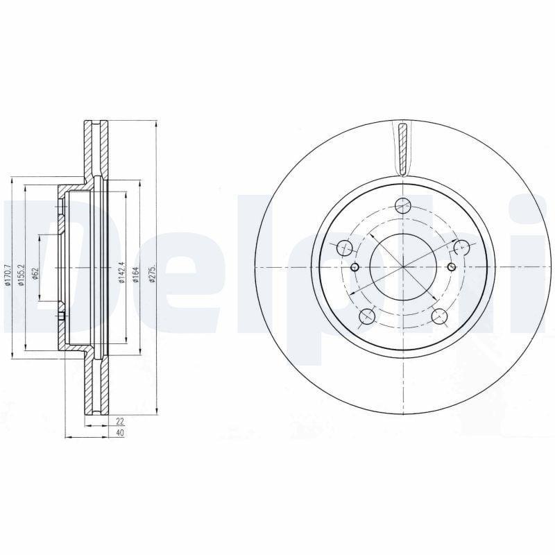 Delphi BG4232 - Brake Disc for Toyota Auris & Corolla — Brake Rotors & Drums