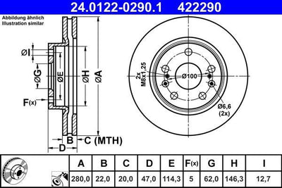 ATE 24.0122-0290.1 Brake Disc — Brake Rotors & Drums