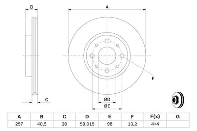 Bosch 0986479W68 Brake Disc Front Fiat Doblo/Palio/Albea/Linea/Bravo/Panda, Ducato and 2 more models — Brake Rotors & Drums