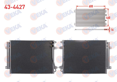 Veka 43-4427 A/C Condenser Volkswagen Passat (362) 1.8 TSI 2008-2012 — Condensers & Evaporators