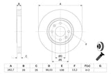 BOSCH Front Brake Disc for Xantia P406 - Ventilated Type, 2 Pieces — Brake Rotors & Drums