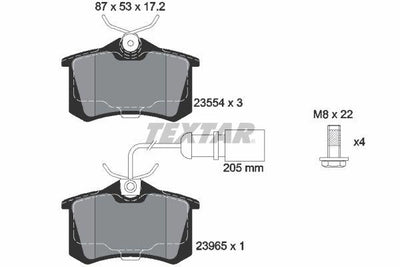 Textar 2355403 Brake Pad Rear VW Sharan Galaxy 95- VW Sharan 1.9 TDI Auy/Asz — Brake Pads