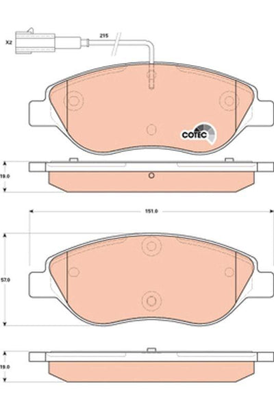 TRW GDB1855 Brake Pad Front Bravo II 1.4 16V, 1.6/1.9/2.0 D Multijet — Brake Pads