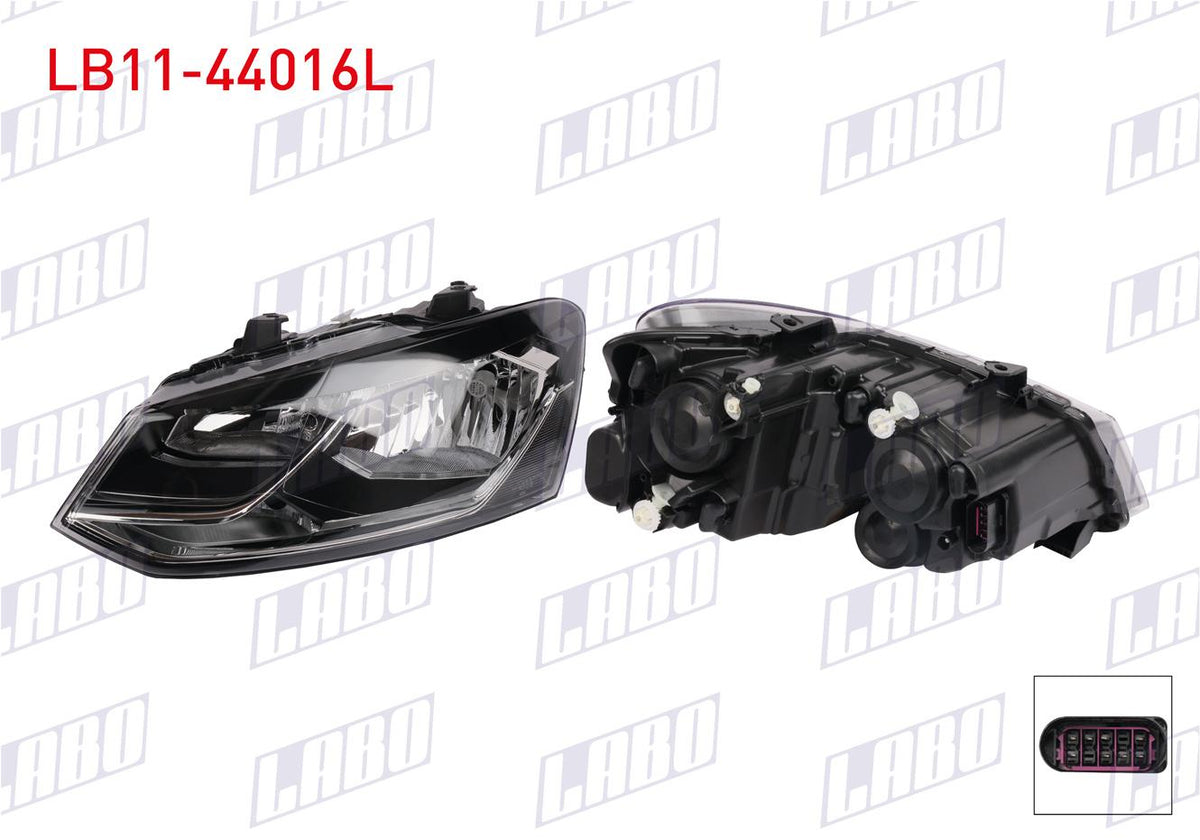 LABO LB11-44016L Headlight Left with Motor Volkswagen Polo 2014 — Headlights