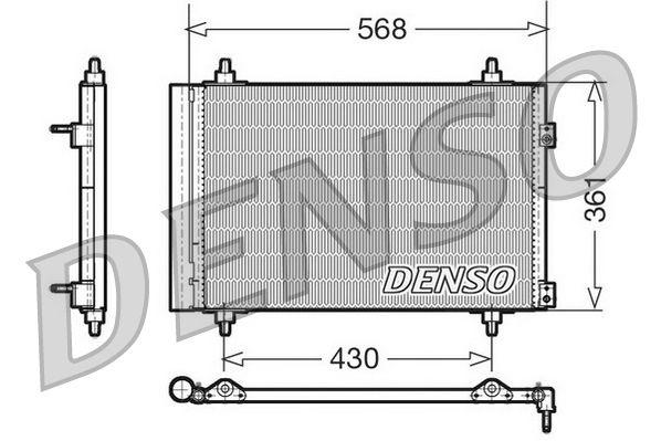 Denso DCN07008 A/C Condenser (Peugeot Partner 10-/ Citroen Berlingo 10-/ / C4 04-/ 307 03-/ 1.6 HD — Condensers & Evaporators