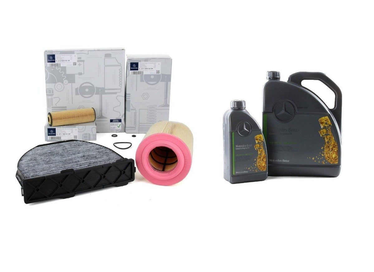 Mercedes-Benz W204 C180 Kompressor Maintenance Kit - Original Filters and Oil Set — Maintenance & Service Kits