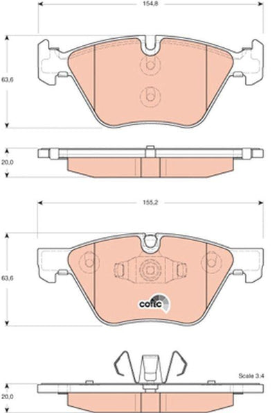 TRW GDB1662 Brake Pad Front BMW E81/E82/E87/E88/E90/E91/E92/E93 E60/E61 3-5 Series — Brake Pads