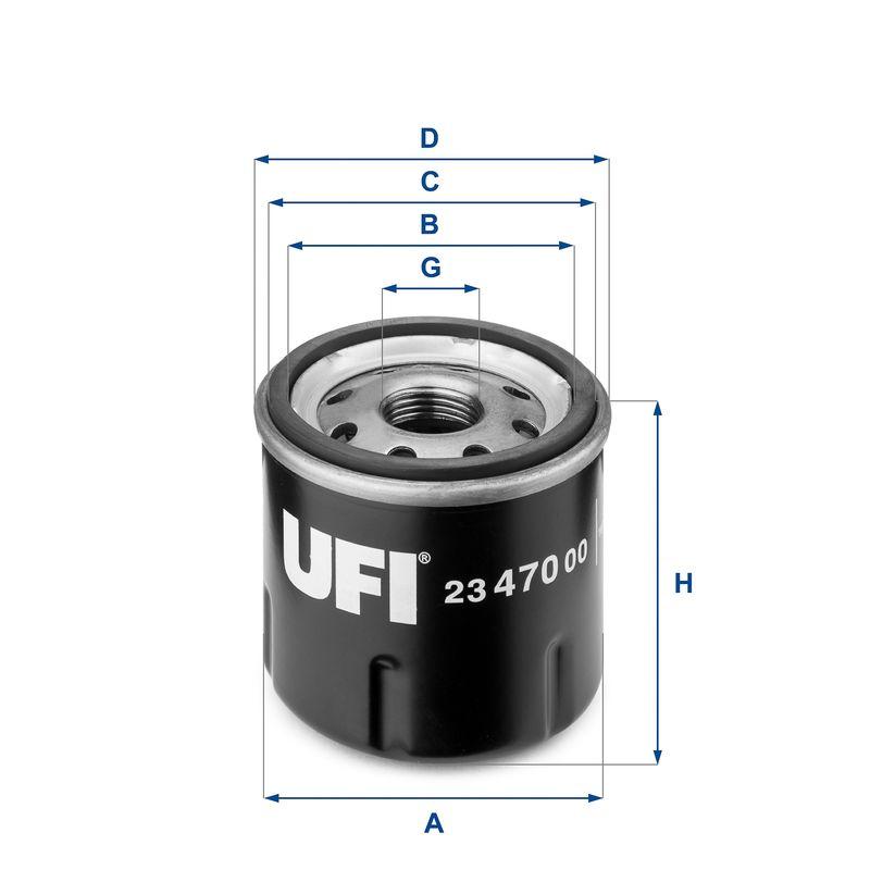 Ufi 23.470.00 Oil Filter Renault Clio I/II/III, Kangoo and 5 more models — Oil Filters