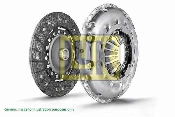 LUK 624371009 Clutch Set for Ford Focus and C-Max, Detailed view of LUK Clutch Set 240 mm diameter LUK 624371009 - Debriyaj Seti for 2004-2013 Ford Focus and C-Max 1.6 Tdci | 240 mm Diameter LUK Debriyaj Seti - Automatic Adjustment | Clutch for Ford Focus & C-Max luk, clutch-set, ford-focus, ford-cmax, automotive-parts, car-repair, mechanics, car-owners, ai-generated, manual-transmission