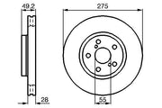 bosch front brake disc for toyota avensis 2000-2002, close-up view of bosch brake disc technical specifications BOSCH Front Brake Disc 275 mm - 2 Pack for Toyota Avensis 00-02 | High Quality Replacement BOSCH Front Brake Disc for Toyota Avensis 00-02 bosch, toyota, avensis, brake-disc, replacement-parts, car-owners, mechanics, ventilated-brake-disc, automotive, ai-generated