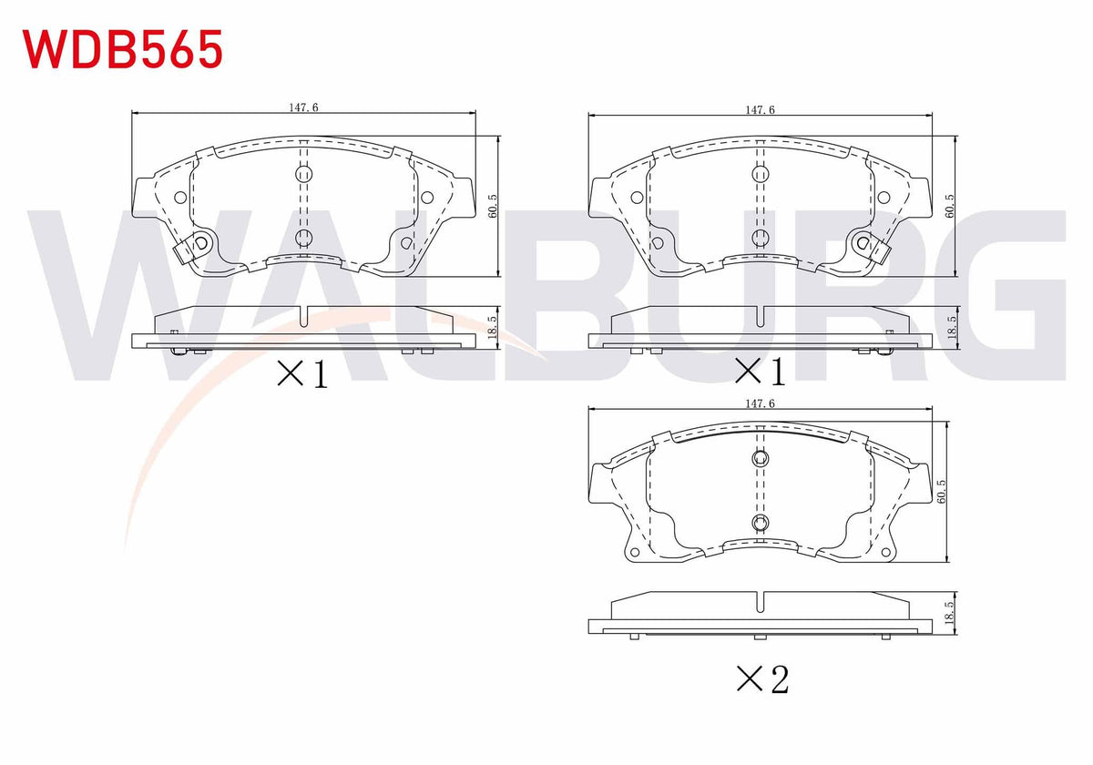 WALBURG WDB565 Brake Pad Opel Astra J Aveo T300 Cruze Front — Brake Pads
