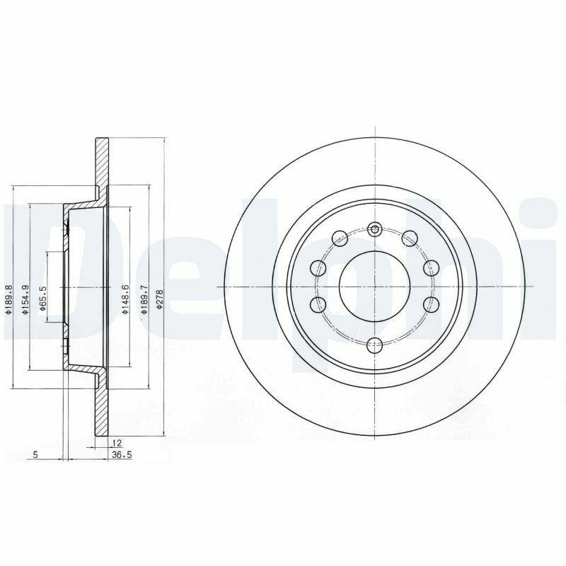 Delphi BG3731C Disc Rear - without Air Coated Brake Disc — Brake Rotors & Drums