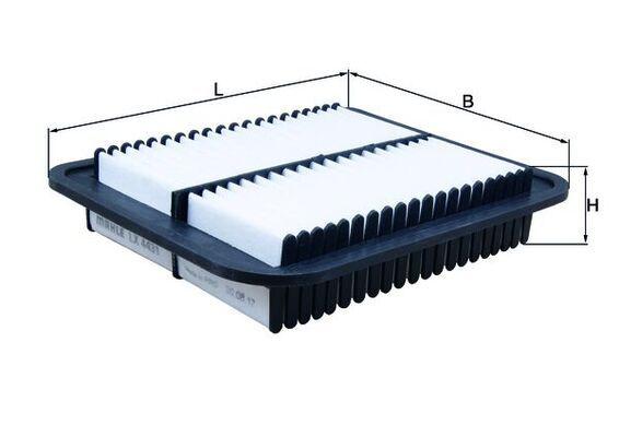 Mahle LX4431 Air Filter Mitsubishi Lancer 1.6/1.8 09-15, ASX 1.6 10-, Outlander, C4 AirCross, 4008