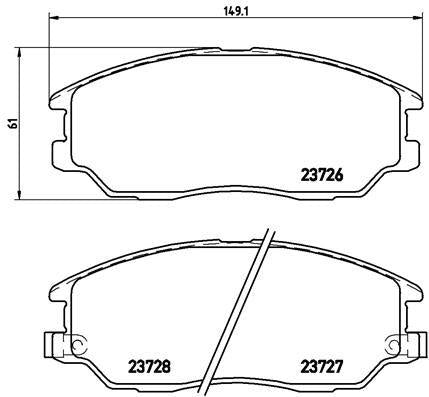 Brembo P30028 Brake Pad Front Low-Met Hyundai
