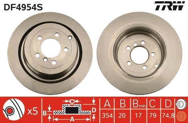 TRW DF4954S Rear Brake Discs - Performance Brake Discs for Range Rover L322 (2002-2009) — Brake Rotors & Drums