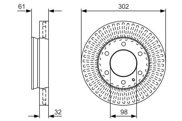 Bosch 0986479V32 Front Brake Disc Ranger 2.2/3.2 TDCi 11-20 2.0 EcoBlue BT-50 Set — Brake Rotors & Drums