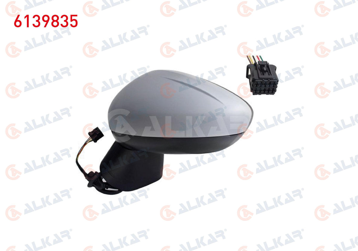 Alkar 6139835 Outer Rear View Mirror Left Electric Heated Primed 5 Pin Opel Crossland X (P17) 2017 — Mirrors