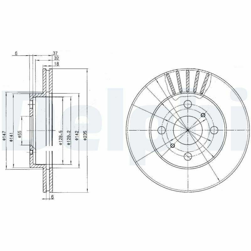 Delphi Disc Brake for 00 Yaris - Ventilated Design — Brake Rotors & Drums