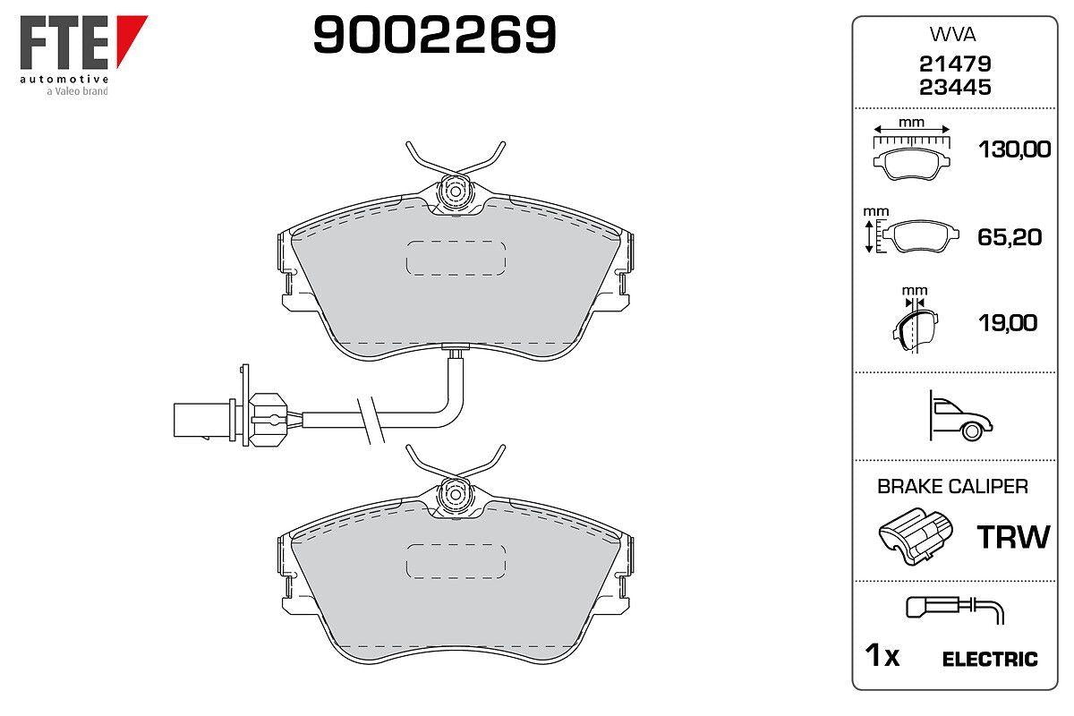 Fte 9002269 Brake Pad (with Connector) Transporter IV 90 > 03 — Brake Pads