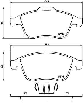 MGA 55751 Brake Pad Front-(Renault: Laguna III 2.0 dCi 2007 > 2015 Renault: Laguna III Grandtour 2.0 dCi 200 — Brake Pads