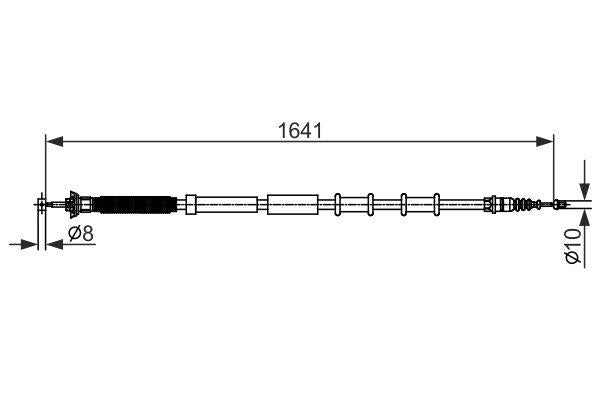 Bosch 1987482582 El Brake Cable Left 06-G.Punto-Evo-MiTo 1641mm — Brake Cables & Hardware