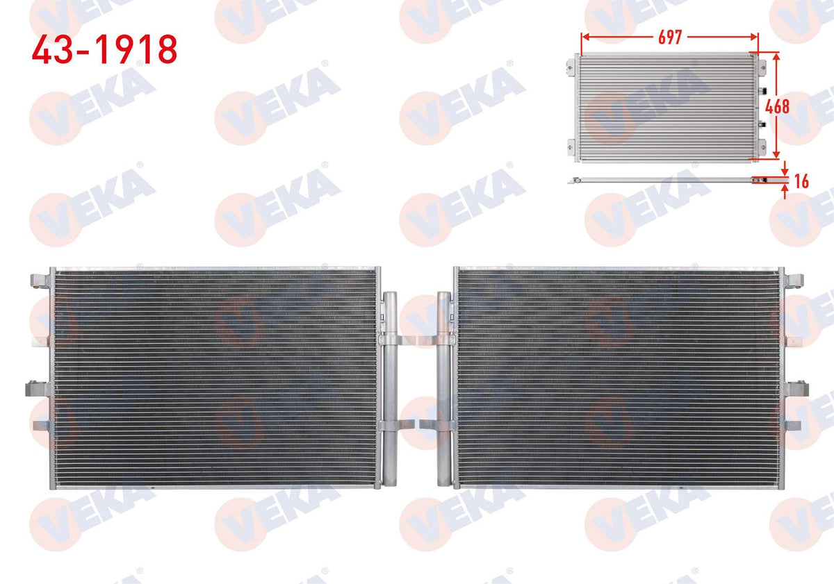 Veka 43-1918 Ford Transit-Custom 2014 Model onwards A/C Condenser