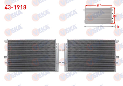 Veka 43-1918 Ford Transit-Custom 2014 Model onwards A/C Condenser — Condensers & Evaporators