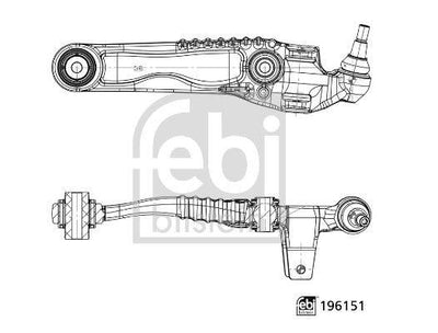 Febi Bilstein 196151 Control Arm Front Lower Rear Right Range Rover Velar F Pace X761 — Control Arms & Ball Joints