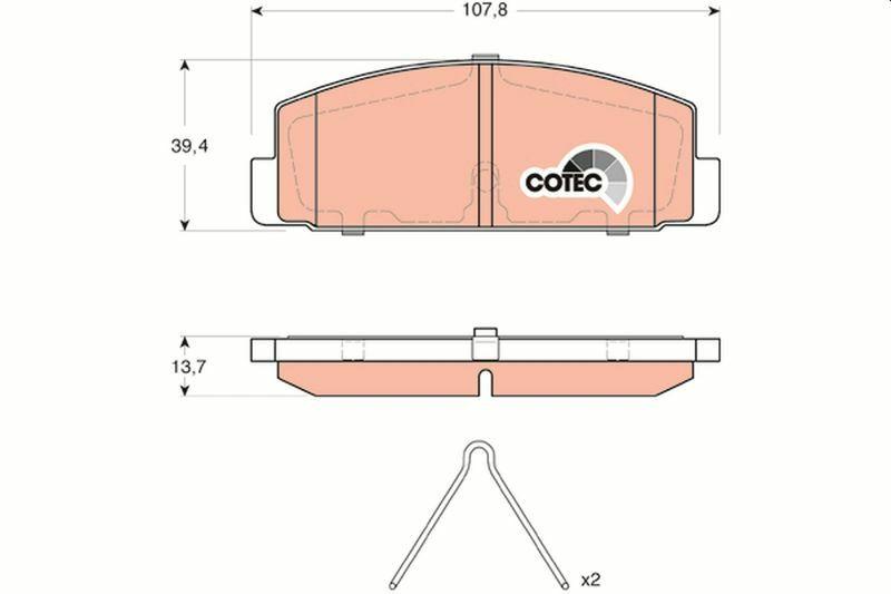 TRW GDB3311 Brake Pad Set - Rear for Mazda 323, Protege, and 626 — Brake Pads