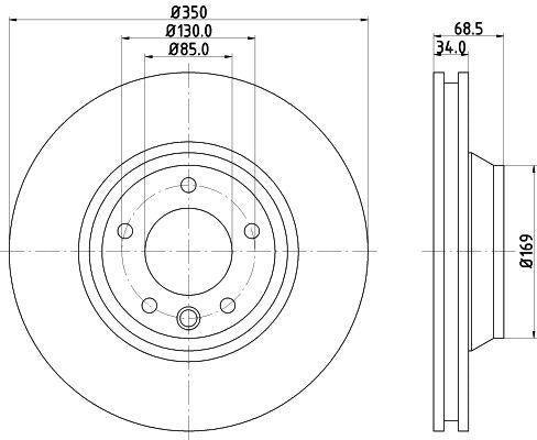 Hella 8DD355128-071 *2 Front Brake Disc Mirror Right Air Audi Q7 Porsche Cayenne Panamera Touareg 02 > | Set of 2