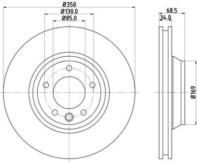 Hella 8DD355128-071 *2 Front Brake Disc Mirror Right Air Audi Q7 Porsche Cayenne Panamera Touareg 02 > | Set of 2