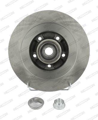 ferodo ddf1725-1 rear brake disc and bearing set, brake disc dimensions and specifications, packaging of ferodo rear brake parts FERODO DDF1725-1 Rear Brake Disc + Bearing Set - Compatible with 08-Laguna.III | Pack of 2 FERODO DDF1725-1 Rear Brake Disc and Bearing Set brake-discs, abs-sensor, ferodo, car-parts, rear-brake, mechanics, car-owners, brake-installation, auto-repair, ai-generated