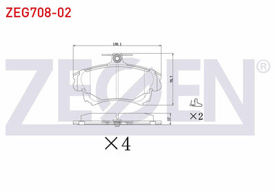 Zegen ZEG708-02 Brake Pad Front Volvo S40 I 1.6i 16V 1995-2003 / 1.8i 16V 1995-2003 / 1.9 TD 1995-2003 / Mitsubi — Brake Pads