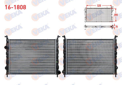 Veka 16-1808 Water Radiator Mechanical Fiat Albea 1.3 Mjt M-T 2003-2007 — Radiators & Fans