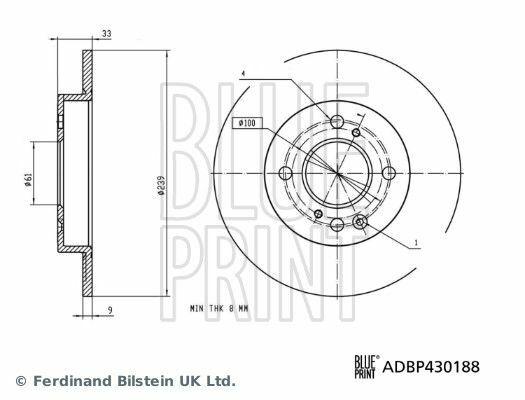 BLUEPRINT Brake Disc - Rear Brake Disc for Honda Jazz 1.5 Ehev 2020 — Blue Print, Brake Rotors & Drums