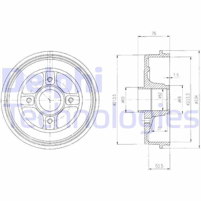 Delphi BF427 Rear Brake Drum Clio II Symbol II Logan Sandero MCV Thalia Twingo II 1.2 1.5 dCi 1.6 Set — Brake Rotors & Drums