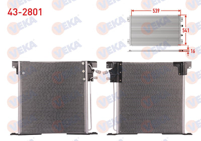 Veka 43-2801 A/C Condenser Mercedes Vito (638) 112 CDI 1997-2003 — Condensers & Evaporators