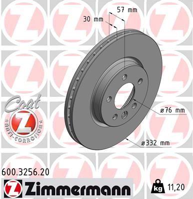 Zimmermann 600.3256.20 Brake Disc Front Standart VW Amarok 3,0 TDI 4×4 2016 / 2020 332mm | Set of 2