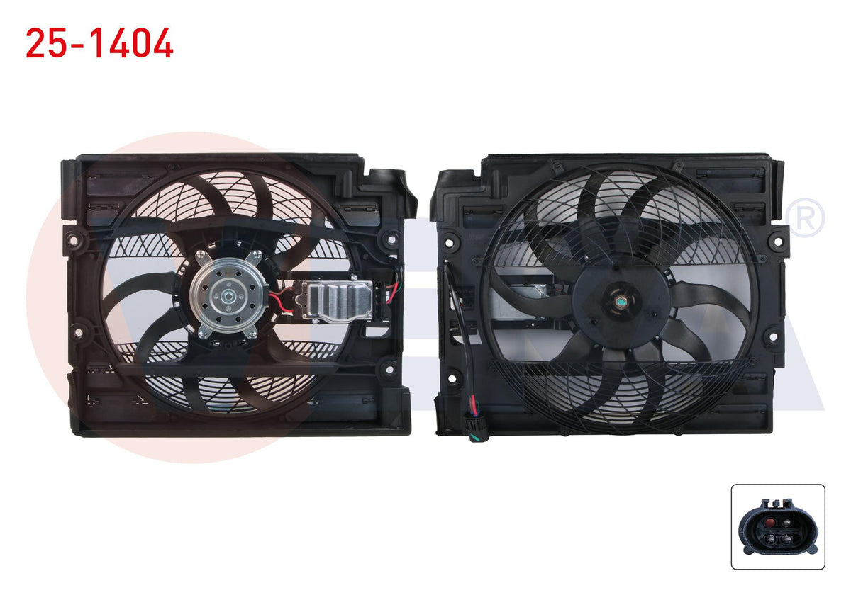 Veka 25-1404 Fan Motor with Shroud Single (3 with Connector) BMW 5 Series (E39) 520 i-523 i-525 i — Motors, Pumps & Antennas