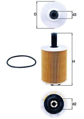 Mahle OX188D Oil Filter Transporter T5-Caddy III-Golf V-Passat 1.9-2.5-2.0 TDI 04-09 — Oil Filters