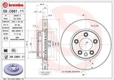 BREMBO 09.C881.11 Brake Disc for VW Touareg and Cayenne - Front Left 330mm — Brake Rotors & Drums