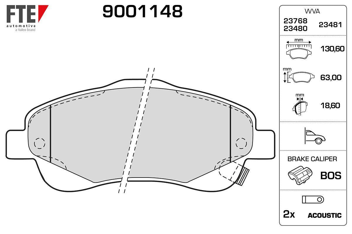 Fte 9001148 Brake Pad Front Toyota Avensis 03-08 Corolla Verso 04-07 — Brake Pads