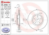 BREMBO Brake Disc 09.9468.11 - Pro C-Max / Focus / Kuga — Brake Rotors & Drums