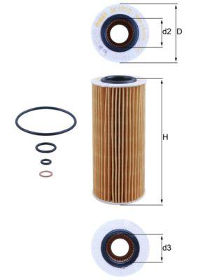 Mahle OX177-3D Oil Filter BMW 3-5 Series E46-E90 / E60 / X3 E83 / X5 E70 / X6 E71 M57 3.0 D 2003-2016 — Oil Filters