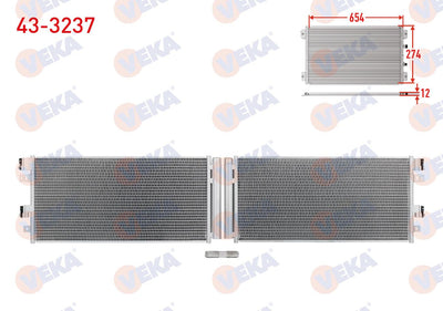 Veka 43-3237 A/C Condenser Opel Corsa E 1.0, 1.3 CDTi, 1.4 2014 — Condensers & Evaporators