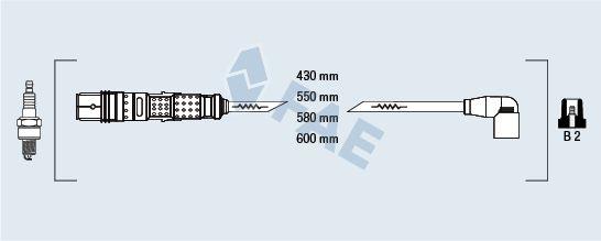 FAE 85871 Spark Plug Cable Set Polo 10> Golf VI 09-13 Jetta 11-18 Ibiza 13-15 Leon 06-10 — Coils & Plugs
