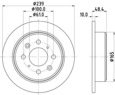 HELLA Pagid 8DD355103-111 Brake Disc - Compatible with Honda Accord 1986-1989, Civic 1988-1995 — Brake Rotors & Drums
