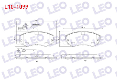 LEO L10-1099 Brake Pad Rear with Connector Renault Master III (Fv) 2.3 dCi Pair Wheel 2010-/ Opel Movano B 2.3 dCi 2010-/ Karsan Jest 2.3 D 2012