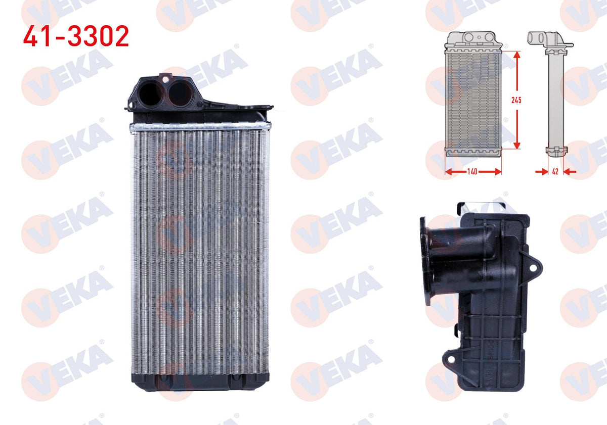 Veka 41-3302 Heater Core Mechanical Peugeot 206 (2A / C) 1.4 HDi 1998-2006 — Heater & Blower